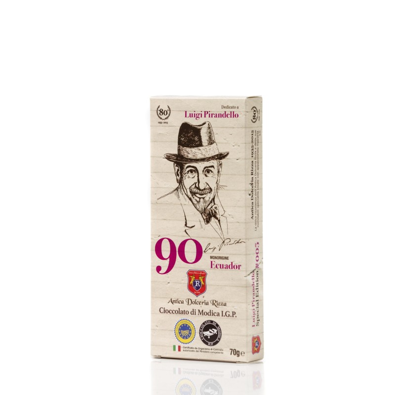 Cioccolato di Modica IGP 90% cacao Ecuador - Antica Dolceria Rizza shop online enoteca a Sorrento - Enoteca Il Grappolo Sorrento