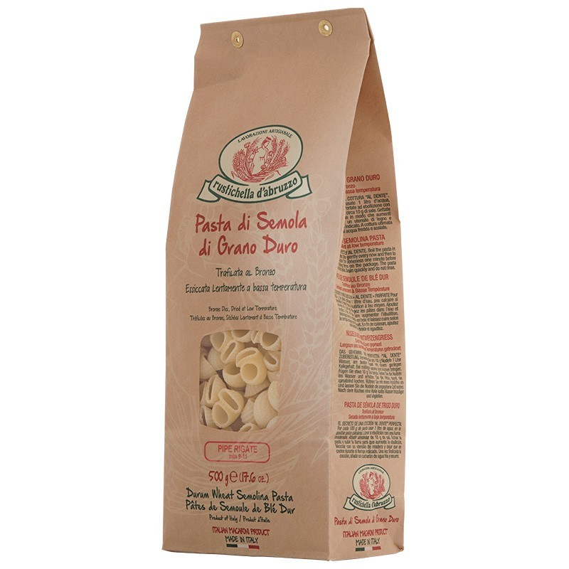 Pipe Rigate Pasta di semola di Grano Duro - Rustichella d'Abruzzo shop online enoteca a Sorrento - Enoteca Il Grappolo Sorrento
